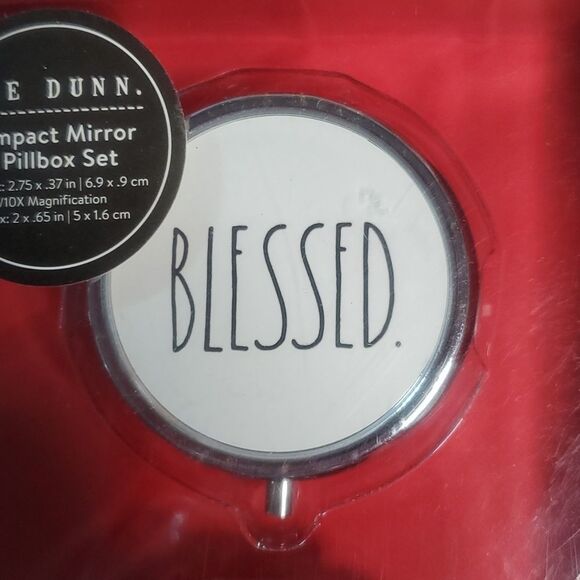 NEW Rae Dunn Compact Mirror & Pill Box Gift Set Blessed & Grateful - Picture 3 of 9